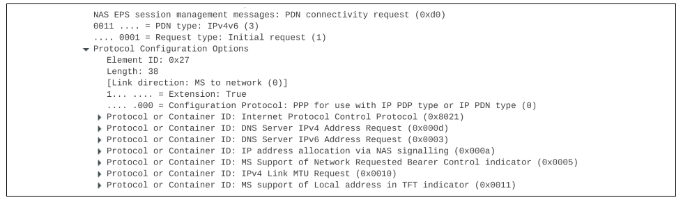 FM101 PDN connectivity request